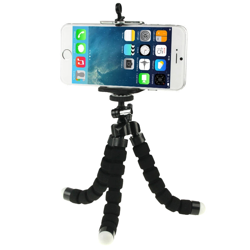 Tripod Kamerahalterung, flexibel, dreibeinig, mit Smartphonehalterung nin schwarz, blau, rot